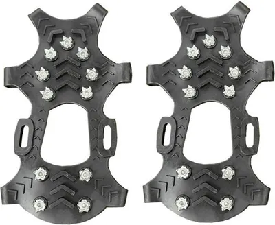 Produktbild von Spikes für Schuhe, Schuhspikes 11-Stud Ice Klampen Schuhkrallen Schneeketten Spikes Steigeisen Slip-on Stretch Schuhe Spikes für EIS und Winter Outdoor Sports Kletttern