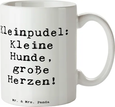 Produktbild von Mr. & Mrs. Panda Tasse Spruch Kleinpudel Liebe - Weiß - Geschenk, Becher, Kaffeebecher, treue Begleiter, Pott, Kaffeetasse, Hunderassen Vielfalt, treuer, Hunderasse