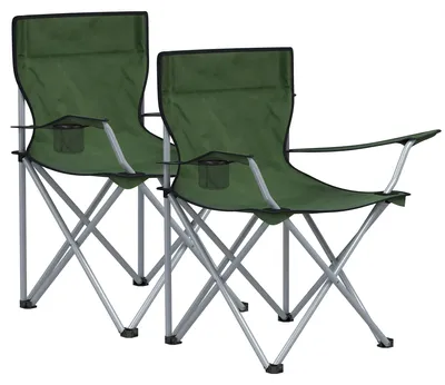 Image de Chaise de camping pliable avec accoudoirs et porte-gobelet