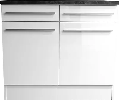 Produktbild von Unterschrank JAZZ Weiß Hochglanz 90x100x60 cm mit 2 Türen und 2 Schubkästen