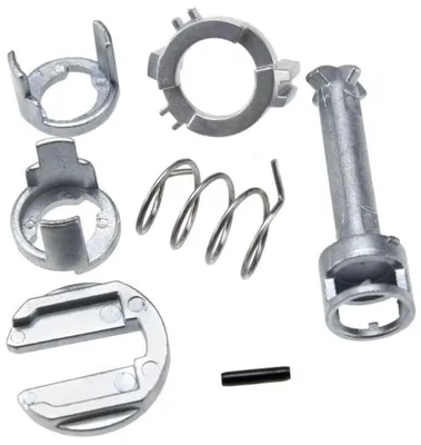 Immagine prodotto di Kit di riparazione serratura portiera auto Techstar compatibile BMW Serie 3 E46 1998-2005, lato anteriore sinistro o destro, 7 pezzi, metallo argentato, Equiv OE 51218244049