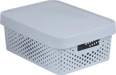 Zdjęcie produktu dla Curver Infinity Dots 11L pudełko z pokrywką jasnoszare