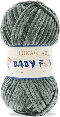 Produktbild von Luna Art Baby Fox Plüschgarn, Mittelgrau, 120m/100g, Ideal für Babyartikel