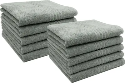 Produktbild von Handtuch 10er Set, Baumwolle, 50x100 cm, grau