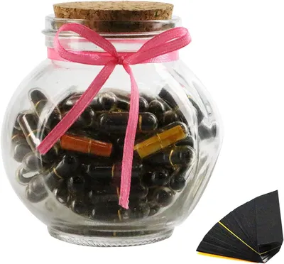 Productafbeelding van Message in a bottle post Tombola, loose to describe yourself, Happy Pills, birthday gift, gift for him, best friend, gift for couples