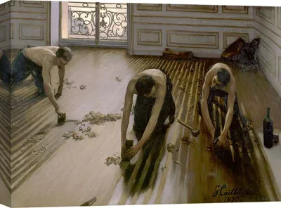 Image de Impression d'art sur toile - Gustave Caillebotte, Les ponceuses de parquet - 80x60 cm