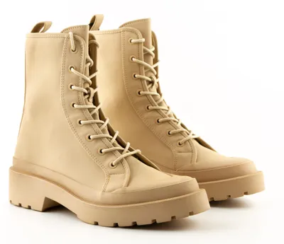 Produktbild von Zara Damen Combat Schnürstiefel beige 41