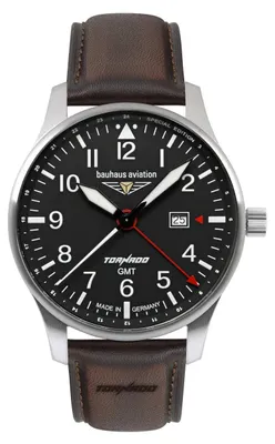 Zdjęcie produktu dla Zegarek męski Bauhaus 2744-2 Aviation GMT Tornado brązowo-czarny