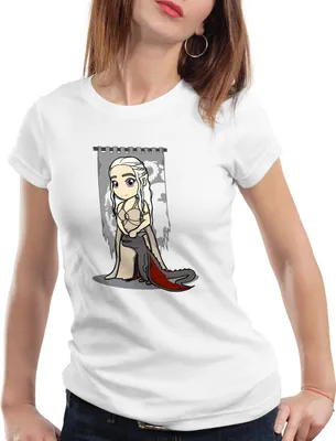 Produktbild von style3 Mutter der Drachen Damen T-Shirt chibi daenerys targaryen, Farbe:Weiß, Größe:XS