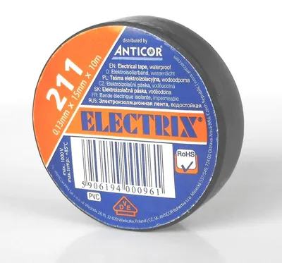 Zdjęcie produktu dla 211P 15X10 Taśma Izolacyjna 15MM 10M PVC Czarny
