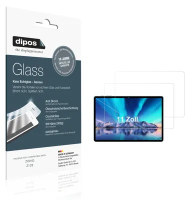 Produktbild von 2x Schutzfolie für ZIOVO Z128 - Anti-Shock 9H Folie dipos Glass Kunststoffglas