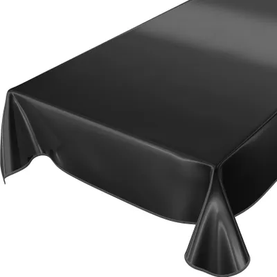 Produktbild von Tischdecke Wachstuch PVC abwaschbar Einfarbig Schwarz 280x140cm Band