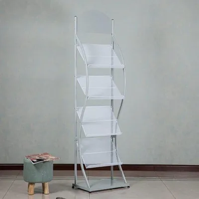 Productafbeelding van Tijdschriftrek - Magazijnrek Display - Documenten Presenteren - Verstelbare Hoeken - 33x32x142 cm - Zwart