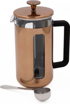 Produktbild von La Cafetiere French Press Kaffeebereiter Pisa 8-Tassen-Kupfer-Kaffeekanne und Edelstahl-Kaffeemesslöffel