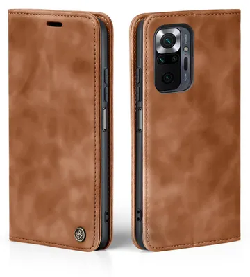 Produktbild von Handy Hülle für Xiaomi Redmi Note 10 Pro Klapphülle Bookcase Flip Cover Handy Tasche Etui Farbe: Hellbraun
