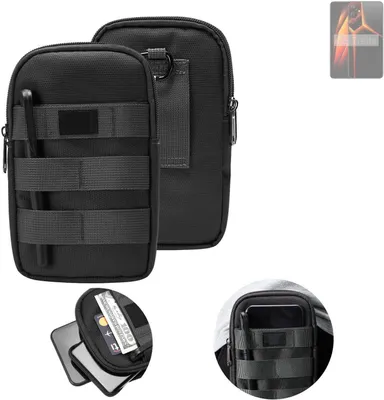 Produktbild von K-S-Trade Holster Gürtel Tasche kompatibel mit Tecno Pova 4 Handy Tasche Schutz Hülle dunkel-grau viele Fächer, 1x