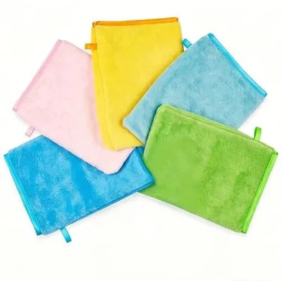 Zdjęcie produktu dla Myjki do twarzy mikrofibra zestaw 5 sztuk 15X21 cm wielokrotnego użytku