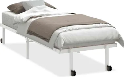 Image de vidaXL Cadre de lit sans matelas Pliable blanc 75x190 cm Acier