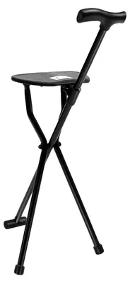 Image de Béquille avec siège, design léger, confort ergonomique, noire