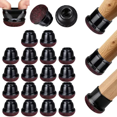 Imagen del producto de Protectores para patas de sillas con almohadillas de fieltro, 18 unidades, redondos, para patas de sillas de 15-25 mm, ideales para suelos de madera