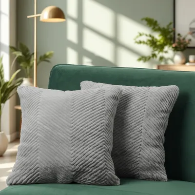 Produktbild von Kissenbezug 2er Set Deko Wohnzimmer Sofakissen Einfarbig Modernes Design Ethno