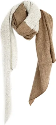 Produktbild von Zweifarbiger XXL Schal 200x70 cm ideal für kalte Winter- und Herbsttage Braun/Creme