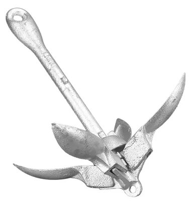 Image de Ancre Grapnel pliable de 1,5 kg en acier inoxydable galvanisé pour bateaux de plaisance, yachts, radeaux, canoës et kayaks