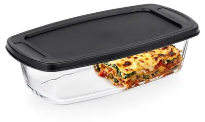 Image de Plat à gratin en verre avec couvercle, 1,5 L, résistant à la chaleur