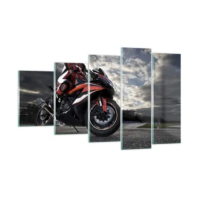 Produktbild von Bilder auf glas - Sport Rennen Motorrad Reise - 100x60cm - Glasbilder - Wandbilder - Kunstdruck - zum Aufhängen bereit - Wanddekoration aus Glas - Glas Bilder - Wandbild auf Glas - GEG100x60-2542
