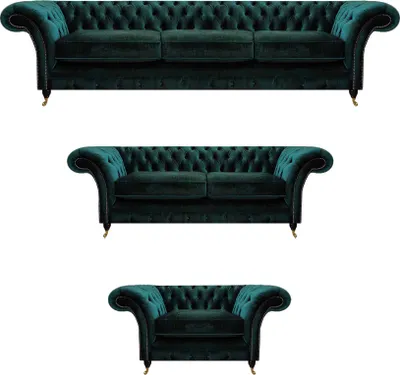 Productafbeelding van Woonkamer, luxe inrichting, compleet met banken, loveseats en Chesterfield-banken, gestoffeerd, 3+2+1