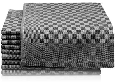 Produktbild von 10er Set Geschirrtücher, 100% Baumwolle, 46x70 cm, saugstark, schwarz kariert, KI-generiertes Bild
