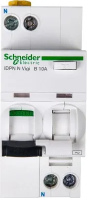 Produktbild von Fehlerstromschutzschalter 2P 10A B 0,03A Typ AC iDPN N VIGI A9D55610
