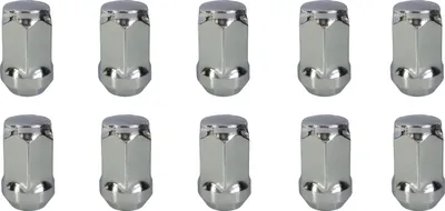 Zdjęcie produktu dla 10x Nakrętka koła M12x1.5 kołnierz stożkowy zamknięty 60° chrom 35 mm | rozmiar klucza 19 mm kompatybilny z Dodge Attitude II