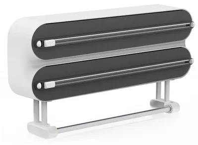 Produktbild von Solidchoice – Multifunktionale Halterung für Folie und Küchenrolle – Wandmontage mit Schneidemesser