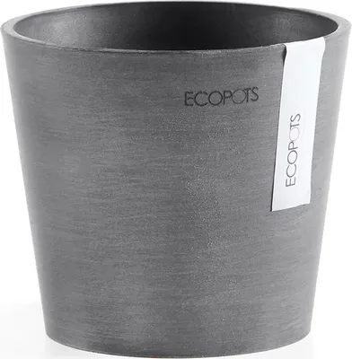 Produktbild von Blumentopf Ecopots Amsterdam Mini Kunststoff matt Ø 13 cm H 11,4 cm grau
