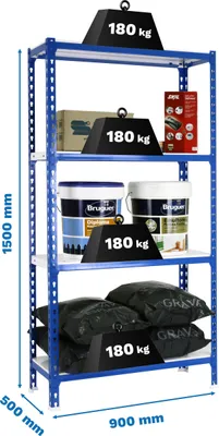 Produktbild von Simonrack Schwerlastregal SIMONCLICK 4 8435104960738 blau, weiß 90,0 x 50,0 x 150,0 cm