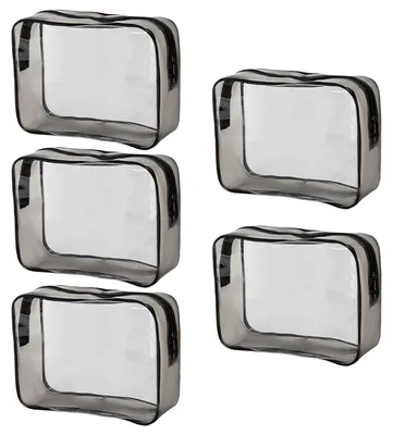 Image de Lot de 5 sacs de toilette transparents pour les voyages et l'organisation