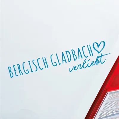 Produktbild von Auto Aufkleber Bergisch Gladbach verliebt Herz Stadt Heimat Liebe Car 19x4 cm Hellblau Sticker Heckscheibenaufkleber