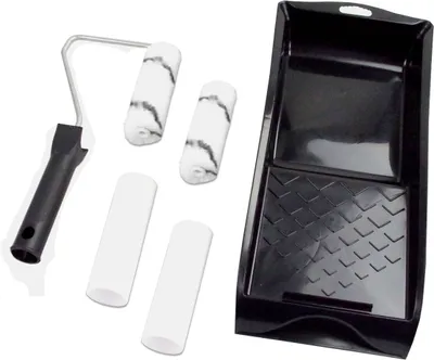 Produktbild von Lackier-Set 6tlg. Streichset Farbroller 4 Walzen, Bügel und Wanne