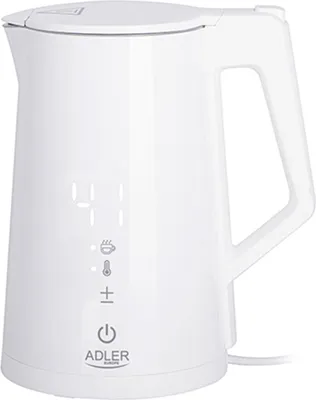 Zdjęcie produktu dla Adler | Czajnik | AD 1345w | Elektryczny | 2200 W | 1,7 L | Stal nierdzewna | Podstawa obrotowa 360° | Biały