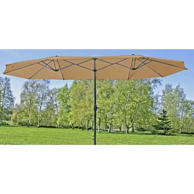 Produktbild von Hochwertiger doppel Sonnenschirm groß - Gartenschirm Kurbelschirm Sonnenschutz