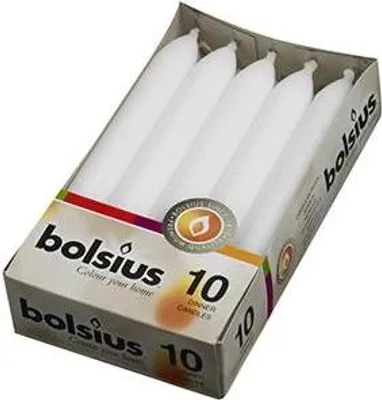 Zdjęcie produktu dla Bolsius Świece Białe 17Cm - 10Szt. Dekoracyjne, Bezzapachowe