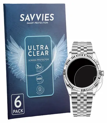 Produktbild von 6x Für Rolex Datejust 36 Schutzfolie Savvies Displayschutz Display Schutz Folie Klar Transparent