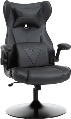 Zdjęcie produktu dla Krzesło gamingowe Vinsetto ergonomiczne krzesło komputerowe krzesło biurowe krzesło biurowe z funkcją bujania i poduszką lędźwiową krzesło obrotowe regulowana wysokość tapicerowane siedzisko metal czarny 67x71x112 cm