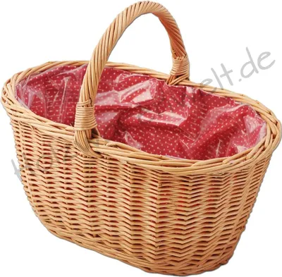 Produktbild von YULKA Einkaufskorb mit Stoffbezug Weidenkorb Autokorb Weide Korn Korb  (Typ 32: (L) 48 x (B) 33 x (H) 24/35)