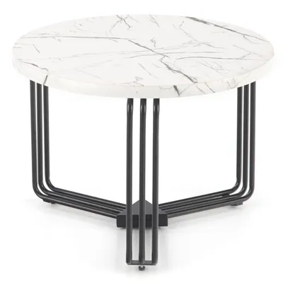 Zdjęcie produktu dla Stolik kawowy ANTICA M 55x55 biały marmur/czarny