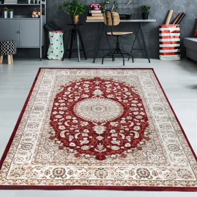 Immagine prodotto di Tappeto orientale nei toni del crema e del rosso - Dimensioni: 160 x 230 cm