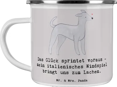 Produktbild von Mr. & Mrs. Panda Pott Italienisches Windspiel Glück - Grau Pastell - Geschenk, Hunderasse, Teetasse, wandertasse, Hunderassen Beschreibung, Eigenschaften, Vierbeiner