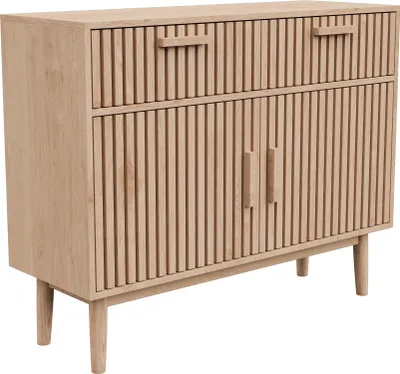 Immagine prodotto di Credenza / credenza in legno UnboxG, 2 cassetti e 2 ante, colori naturali