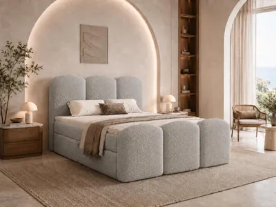 Produktbild von Emlar Boxspringbett Royal 120x200 - Komplett-Set mit Matratze und Topper - Polsterbett mit Bettkästen - Boxspringbett Grau (Quelle 83)